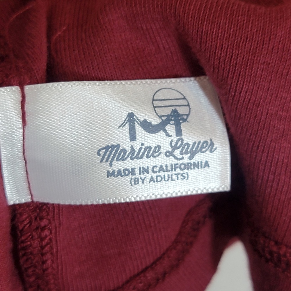 Marine Layer Combed Cotton Button Down Tibetan Red Small NEW Long Sleeve Collar - Picture 12 of 13
